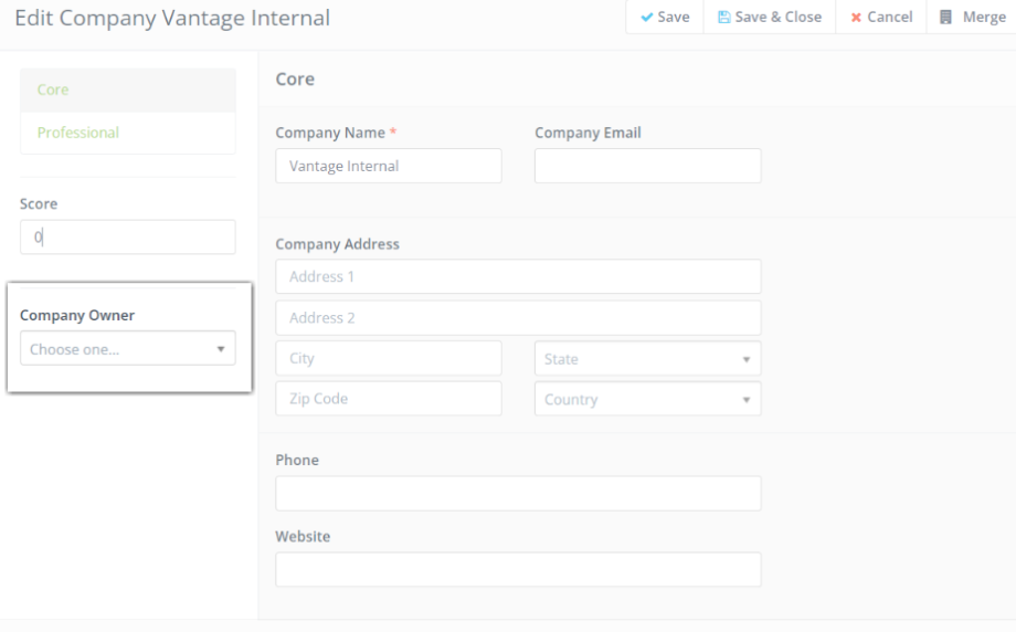 How to assign ownership of a Company - Adaptix