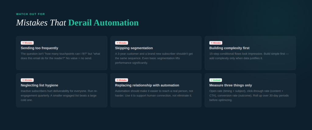common mistakes in marketing automation