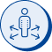 Blue icon of a person with four arrows pointing outwards, representing intent classification