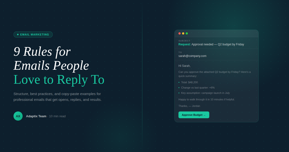 email format: 9 Simple Rules for Professional emails people love to reply to